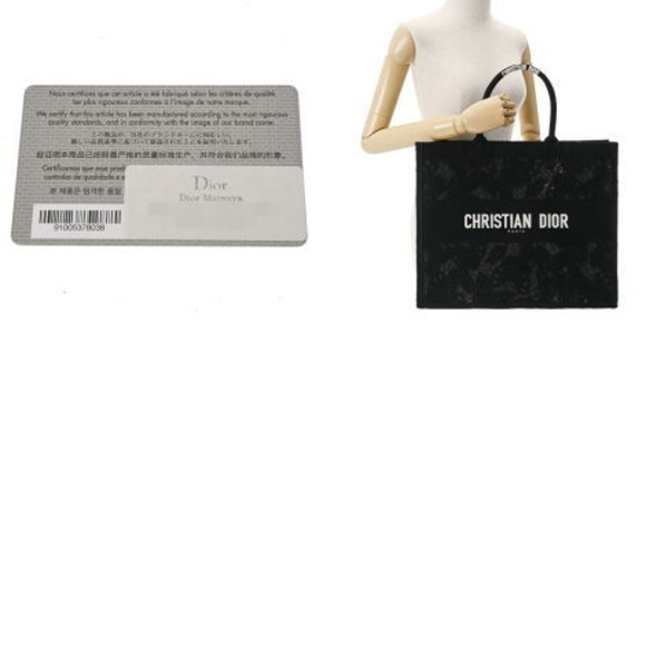 CHRISTIAN DIOR Book Tote Large Black Handbag Un - Picture 12 of 12